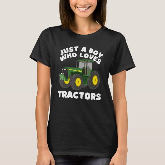 Farm Farmer Just A Boy Who Loves Tractors Kids Tシャツ (正面)