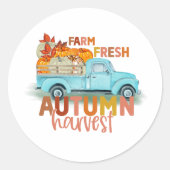 Farm Fresh Autumn Harvest Quote ラウンドシール (正面)