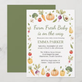 Farm Fresh Baby Vegetable Garden ベビーシャワー 招待状 (正面/裏面)