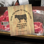 Farm Fresh Beef Sticker | Rustic Cow Logo Label 台座サイン