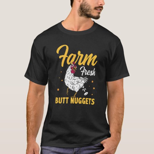 Farm Fresh Butt Nuggets Agriculteur Tractor Driver Tシャツ (正面)