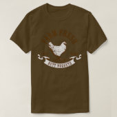Farm Fresh Butt Nuggets Funny Chicken Egg Farmer W Tシャツ (デザイン正面)