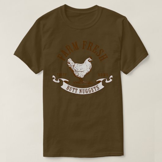 Farm Fresh Butt Nuggets Funny Chicken Egg Farmer W Tシャツ (デザイン正面)