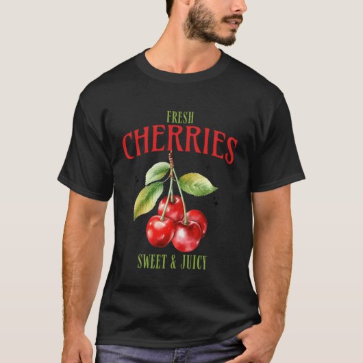 Farm Fresh Cherries Farmer Market Cherry Lover Wom Tシャツ (正面)