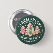 Farm Fresh Christmas Tree Cake Xmas Holiday 缶バッジ (正面&裏面)