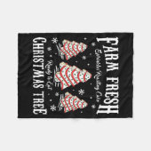 Farm Fresh Christmas Tree Xmas Debbie Cakes Family フリースブランケット (正面(横))