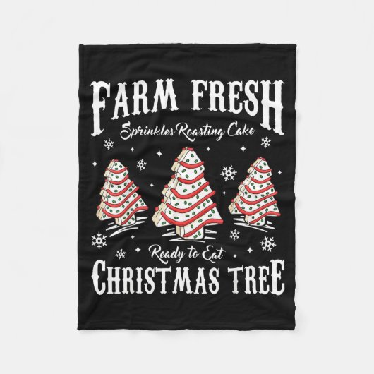 Farm Fresh Christmas Tree Xmas Debbie Cakes Family フリースブランケット (正面)