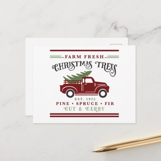 Farm fresh Christmas trees  シーズンポストカード (正面/裏面インサイチュ)