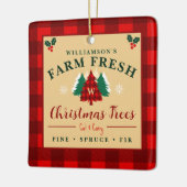 Farm Fresh Christmas Trees - Christmas pattern セラミックオーナメント (左)
