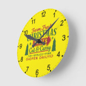 Farm Fresh Christmas Trees Holiday Design-64649 ラウンド壁時計 (傾斜)