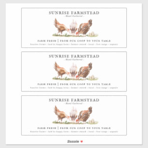 Farm Fresh Eggs モノグラム卵カートンラベル シール