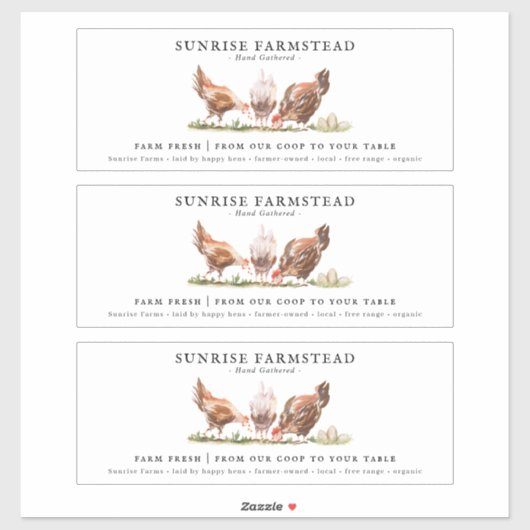 Farm Fresh Eggs | モノグラム卵カートンラベル シール (シート)
