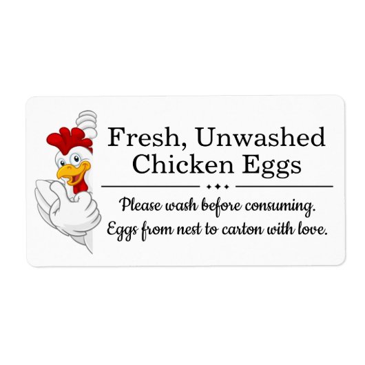 Farm Fresh Eggs | モノグラム エッグカートン ラベル (正面)
