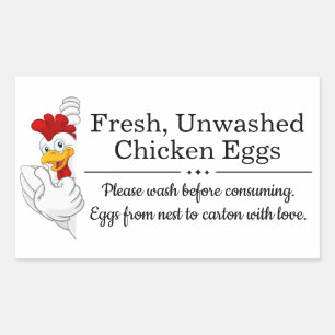 Farm Fresh Eggs モノグラム エッグカートン 長方形シール