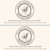 Farm Fresh Eggs Chicken Coop Rustic cartoon label  シール (正面)