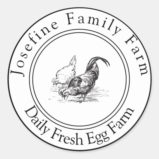 Farm Fresh Eggs Chicken Coop Rustic Country Farm ラウンドシール (正面)