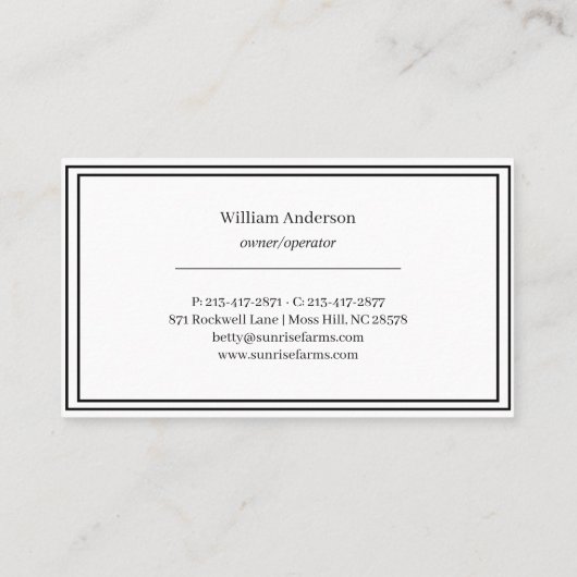 Farm Fresh Eggs Chicken Coop Rustic Country Farm 名刺 (裏面)