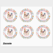 Farm Fresh Eggs Folk Art Chicken ラウンドシール (シート)