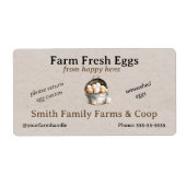 Farm Fresh Eggs Label | Egg Carton Stickers Custom ラベル (正面)