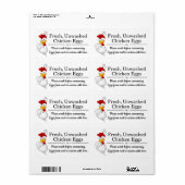 Farm Fresh Eggs | Monogram Egg Carton ラベル (フルシート)