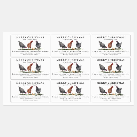 Farm Fresh Eggs | Monogram Egg Carton ラベル (シート)