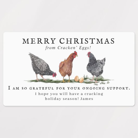 Farm Fresh Eggs | Monogram Egg Carton ラベル (デザイン2)