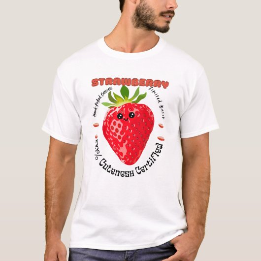Farm Fresh Fruit Label Strawberry  Tシャツ (正面)
