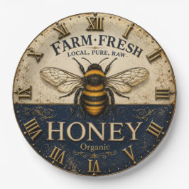 Farm Fresh Honey Bee Beekeeping Farmhouse Kitchen ペーパープレート
