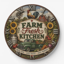 Farm Fresh Kitchen Vintage Country Farmhouse ペーパープレート