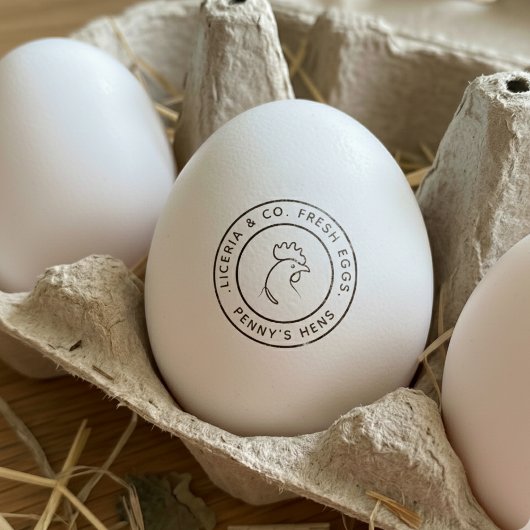 Farm Fresh Marking Your Name Chicken Hen Egg Stamp ラバースタンプ