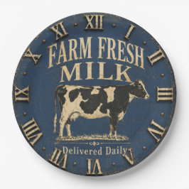 Farm Fresh Milk Delivered Daily Rustic Dairy Farm ペーパープレート