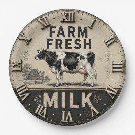 Farm Fresh Milk Vintage Dairy Farmhouse ペーパープレート