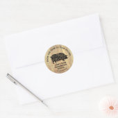 Farm Fresh Pork Sticker | Rustic Pig Logo Label  ラウンドシール (封筒)