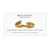 Farm Fresh Quail Eggs | Monogram Egg Carton ラベル (正面)