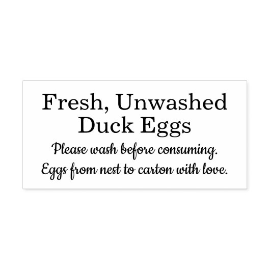 Farm Fresh Unwashed Duck Eggs Carton セルフインキングスタンプ (デザイン)