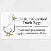 Farm Fresh Unwashed Duck Eggs Carton ラベル (デザイン1)