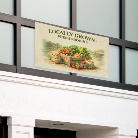 Farm Fresh Vegetable & Free Range Egg Banner 横断幕 (ビルの外側)