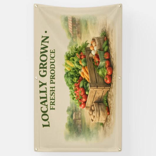 Farm Fresh Vegetable & Free Range Egg Banner 横断幕 (縦)