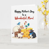 Farm Friends Mothers Day Card カード (黄色い花)