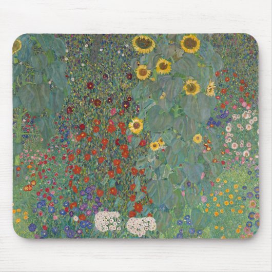 Farm Garden Sunflowers by Gustav Klimt Painting マウスパッド (正面)
