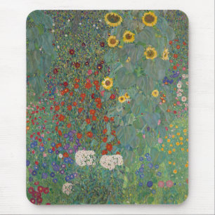 Farm Garden Sunflowers by Gustav Klimt Painting マウスパッド