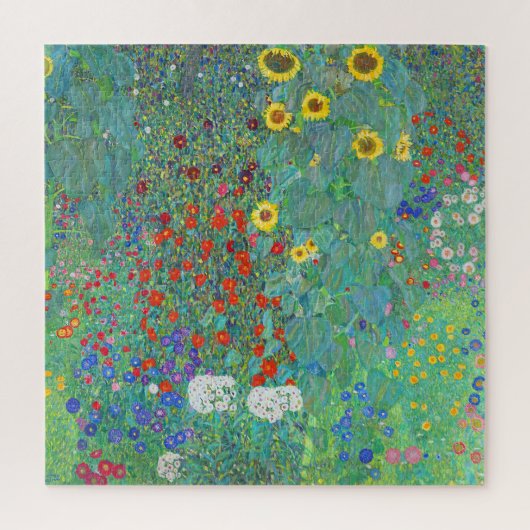 Farm Garden with Sunflowers by Gustav Klimt ジグソーパズル (縦)
