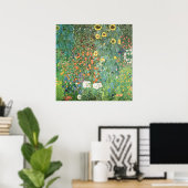 Farm garden with sunflowers by Gustav Klimt ポスター (ホームオフィス)