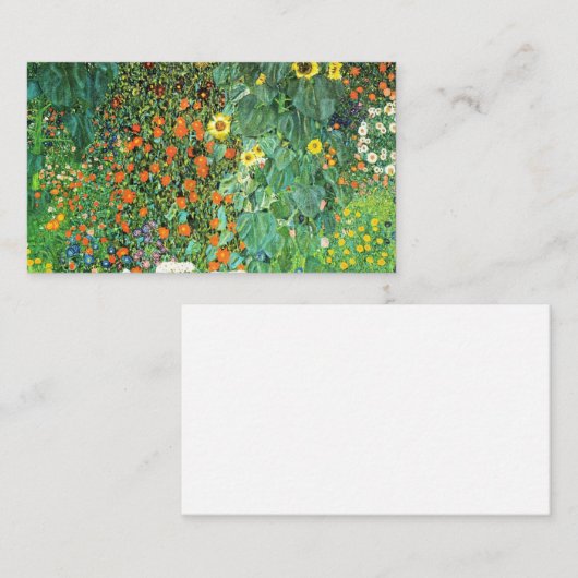 Farm Garden With Sunflowers Gustav Klimt 名刺 (正面/裏面)
