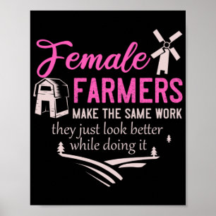 Farm Girl Animals Female Farmer Rancher Daughter ポスター