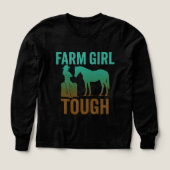 Farm Girl Tough Turquoise Long Sleeve – Western (デザイン正面)