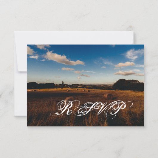 Farm Hay素朴 Bales Weding RSVP Cards (裏面)