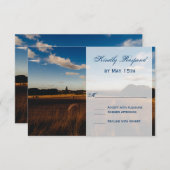 Farm Hay素朴 Bales Weding RSVP Cards (正面/裏面)