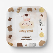 Farm Holy Cow ベビーシャワー ペーパープレート (正面)