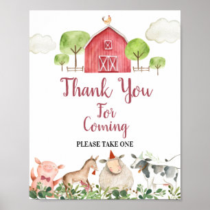 Farm House Animals Barnyard Thank you for coming ポスター